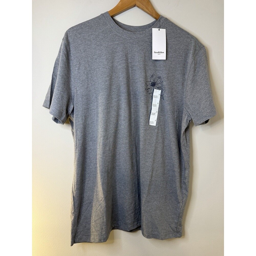 Goodfellow & Co. Short Sleeve Grey Graphic Tropical Garden Men’s Large T-Shirt